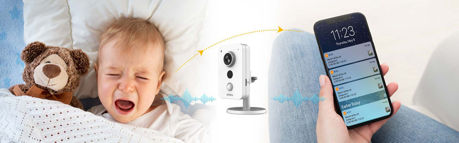camera IP IPC-K42P hỗ trợ thông báo khi em bé khóc